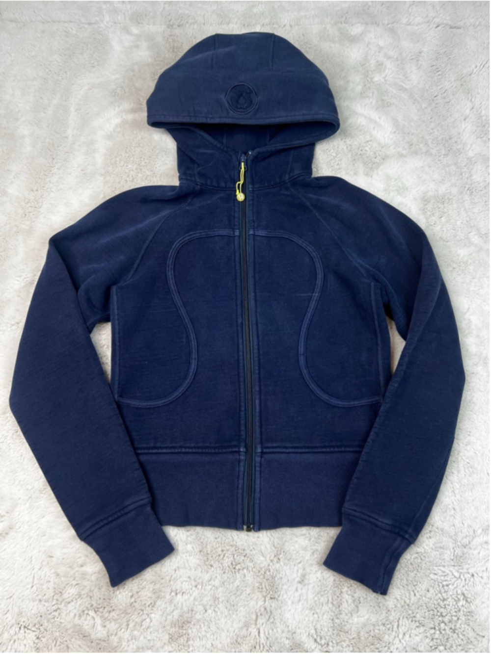 Lululemon Navy Blue Full Zip Scuba Hoodie Size 6 Sweatshirt Athleisure Jacket